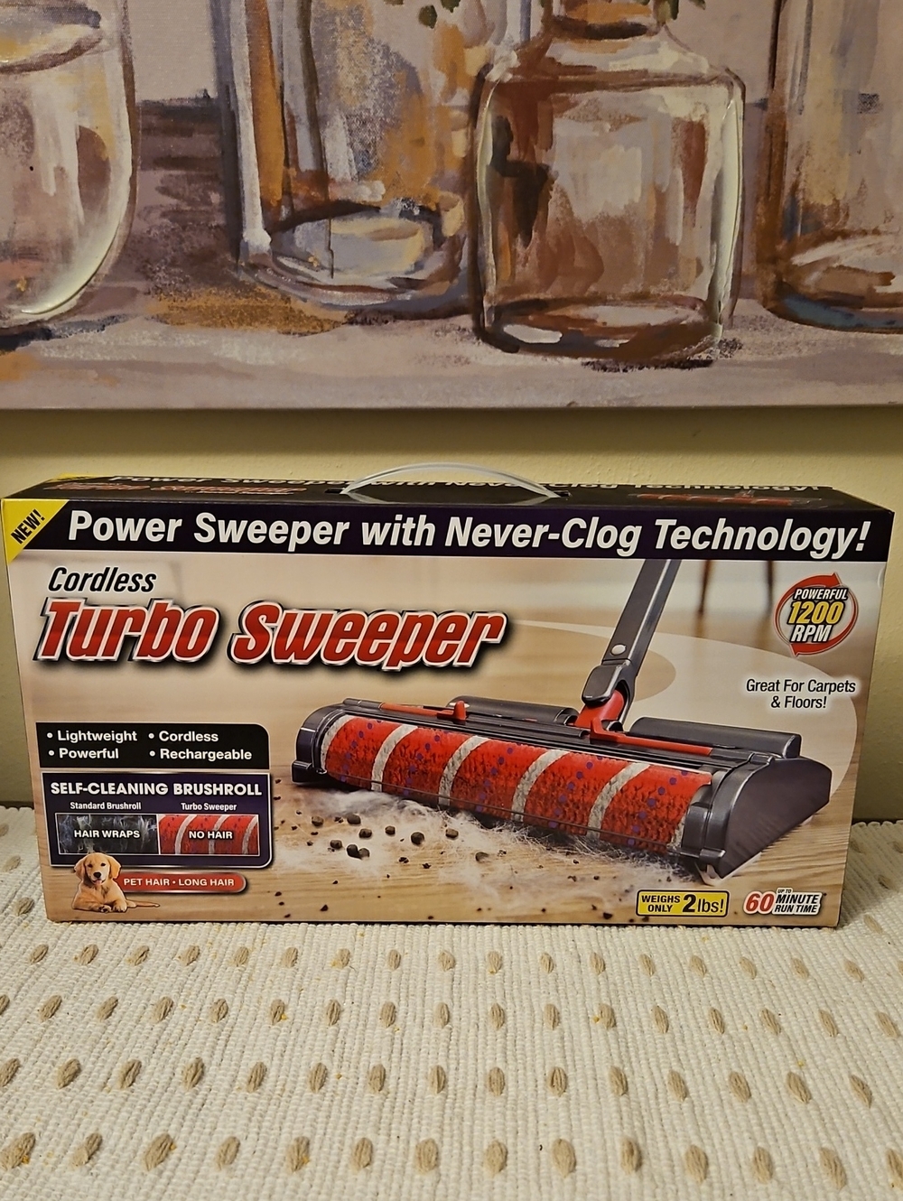 Cordless Turbo Sweeper With Never-Clog Technology
